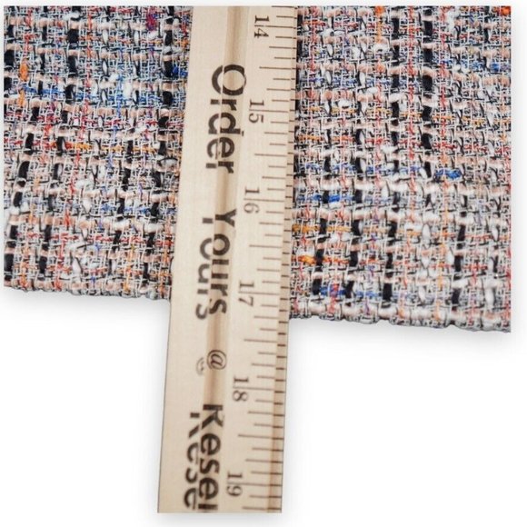 Loft Petite Tweed‎ Pocket Shift Skirt Size 0P White Blue Stylish Modern Mosiac - Picture 4 of 14